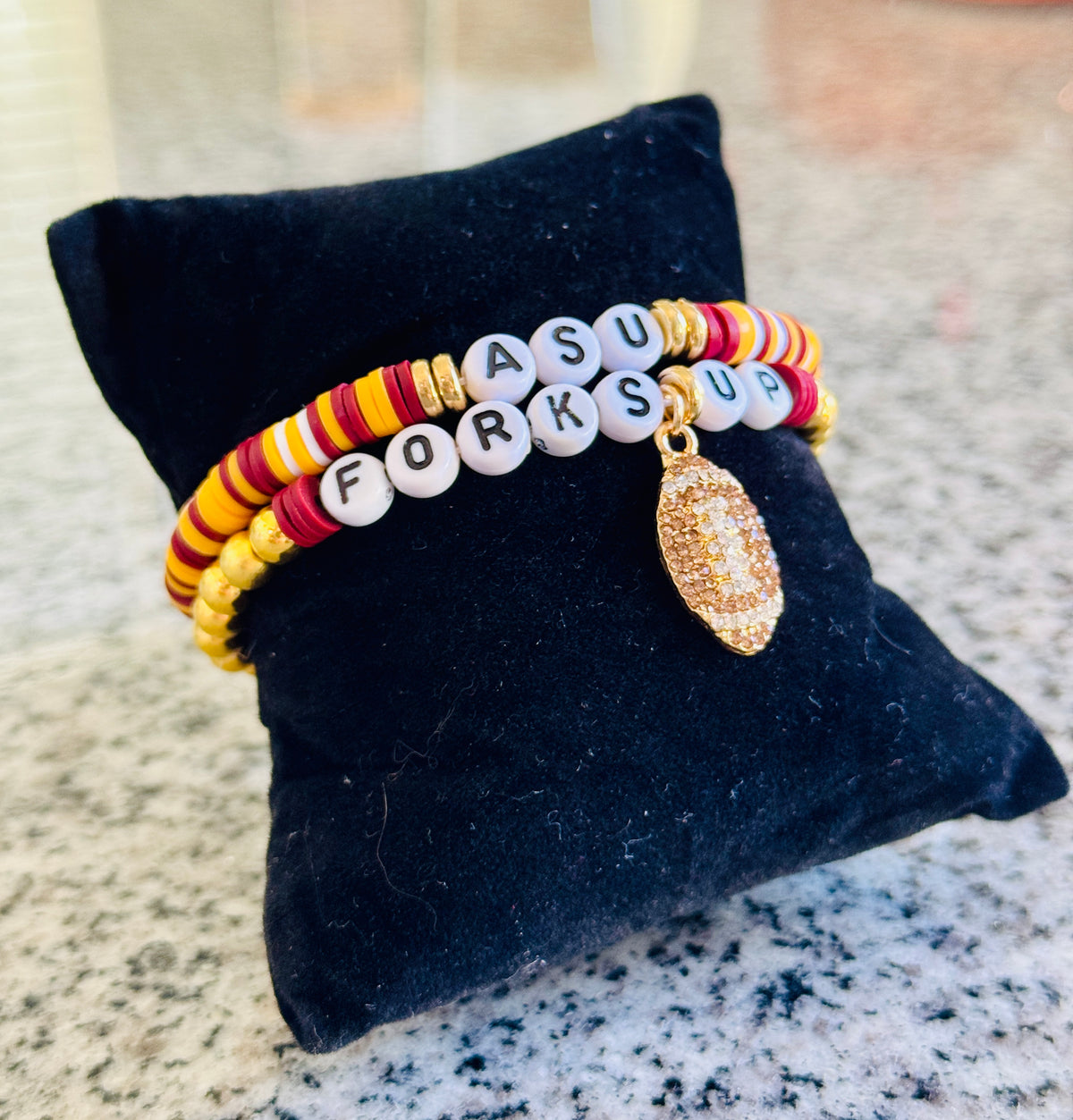 NCAA College Stretch Bracelet | ASU Football Bracelet | Customizable