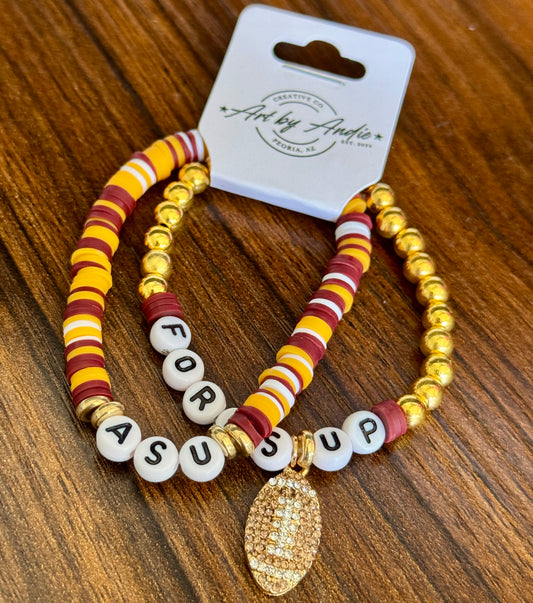 NCAA College Stretch Bracelet | ASU Football Bracelet | Customizable